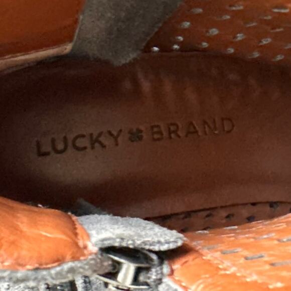 Lucky Brand Ankle Booties, Boho Side Zip Perforated Boots Womens Sz 7 Grey - Picture 11 of 13